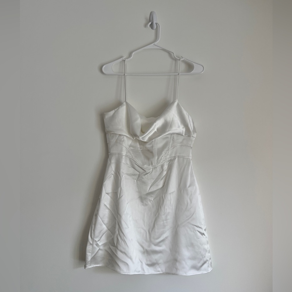 ZARA White Satine Corset Dress